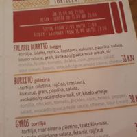 Menu at King's Caffe in Rijeka