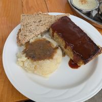Neatloaf with mash at Jyoti-Bihanga in San Diego