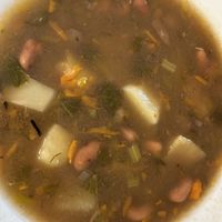 Sopa De avas  at Restaurant Vegetariano Mais in Trujillo