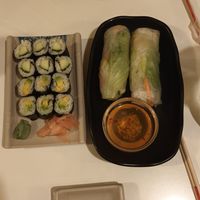 Entrance. Cucumber and avocado makies, spring roll. at Yamato 356 in Marseille