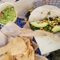 Veggie Taco w/o Crema + Quac & Chips at Shaka Taco in Surf City