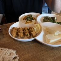 Hummus + cig kofte + cheese at Mayko Meze Evi in Istanbul