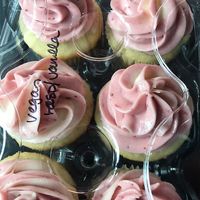 Vegan/GF Vanilla cupcakes with Raspberry icing! at The Cakery in Bellefonte