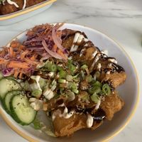 Hoisin burger without the bread  bun at Monstera Canteen in Luton