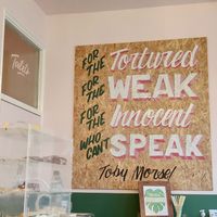 Wall art at Monstera Canteen in Luton