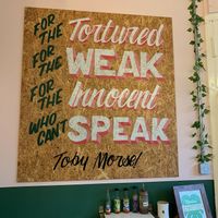 Vegan art work   at Monstera Canteen in Luton