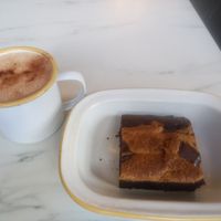Mocha, peanut butter choc brownie 👍🏼 at Monstera Canteen in Luton