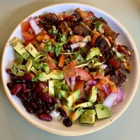 Burrito rice bowl 💚🧡❤️🧡💛  at Monstera Canteen in Luton