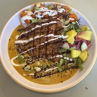 Katsu curry with cauliflower bites  at Monstera Canteen in Luton