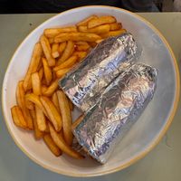 Kebab and chips at Monstera Canteen in Luton