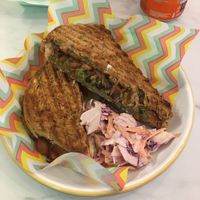 BBQ jackfruit toastie  at Monstera Canteen in Luton