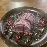 Vegan ice cream blueberry with coconut ice creamm  at Amiraj ~ Modern Indian Kitchen in Williamsburg