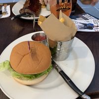Vegan burger at Hard Rock Cafe in Rome