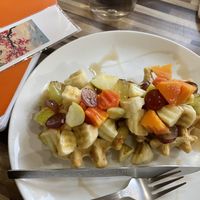 Waffle with fruit   at Crepes Pancake Hut in Dharamshala