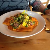 Butternut squash ravioli! at Portobello Vegan Trattoria in Portland