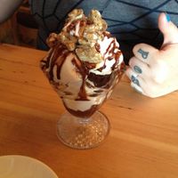 Salted caramel ice cream! at Portobello Vegan Trattoria in Portland