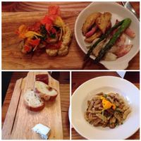 sampling from the tasting menu at Portobello Vegan Trattoria in Portland
