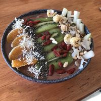 Coc strawberry smoothie bowl  at Madem Espresso in Wangaratta