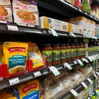 Aisle of rice and sauce  at Sunflower Health Foods in Gainesville
