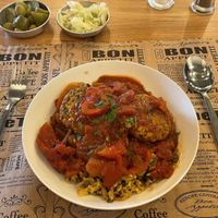 Tofu patties chraime style at Hativonit J17 in Tel Aviv