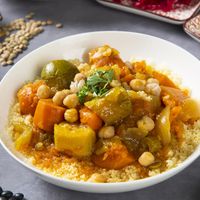 Kuskus with vegtables at Hativonit J17 in Tel Aviv