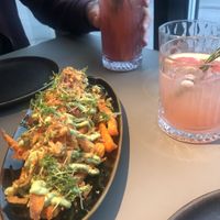 sweet potato starter and cocktails  at Ülo in Tallinn