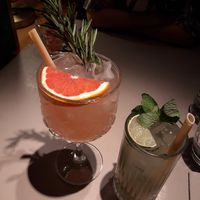 Lavender-red grapefruit mocktail and virgin mojito at Ülo in Tallinn