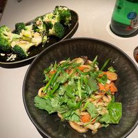 Udon noodles with side of grilled broccoli  at Ülo in Tallinn