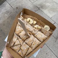 banana and maple syrup at Cambridge Crepes in Cambridge