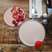 Raspberry daquri and French martini at The Moon and Sixpence in Whitby