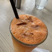 Freshly juiced immunity drink — carrot, apple and ginger    at Cafe Esmeralda in Nuuk