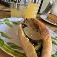 Bahn Mi with fruit juicee  at Thien Tam - Passionate Heart Vegetarian in Da Nang