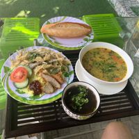 Chicken and rice with bread soup at Thien Tam - Passionate Heart Vegetarian in Da Nang