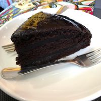 Luna blanca chocolate cake at Bilig Vegan Bistro in Ulaanbaatar