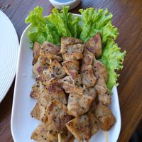 Korean BBQ mock meat and its sauce at Si Trang in Chiang Rai