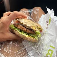 Vegan cheeseburger 😊  at BioHarmony in Belgrade