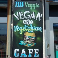 Logo outside at BB Veggie in Brighton