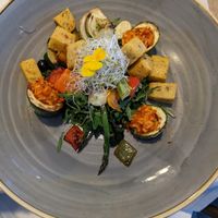Stuffed zucchini with grilled vegetables and polenta  at Hotel Piran in Piran