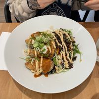 Pumpkin Karaage with selfmade udon  at Q Mee in Eisenstadt