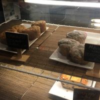 Blueberry banana bread, and two vegan muffins  at Bordertown Coffee in Minneapolis