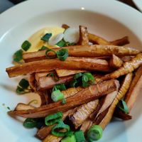 Parsnip fries with lemon dip at Harju 8 in Helsinki