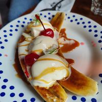 Banana split at Harju 8 in Helsinki