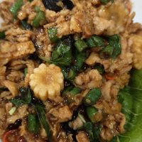 Thai basil meat with rice at Metta Cafe in East Singapore