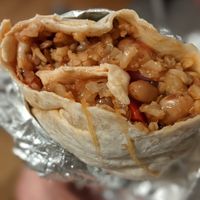 Veggie wrap (made vegan) with pinto beans at Barburrito in Edinburgh