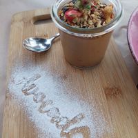 Mousse de chocolate vegan at Avocado in Obidos