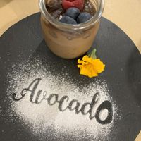 Mousse de chocolate vegan at Avocado in Obidos