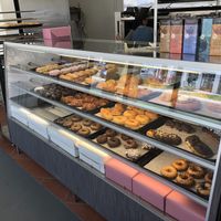 Donut case (ask for vegan) at Missy's Cupcakes in Ventura