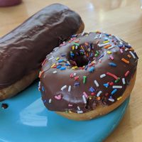Vegan chocolate donuts 🍩 at Missy's Cupcakes in Ventura