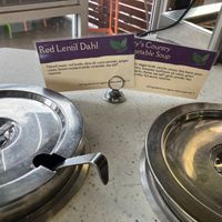 Vegan soups  at Ocean Beach People's Organic Foods Co-op in San Diego