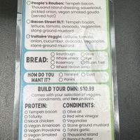 Sandwich options  at Ocean Beach People's Organic Foods Co-op in San Diego